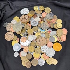 Lot of 150+ Assorted Tokens Coins Arcade Car Wash AA Medallions Wooden Nickels